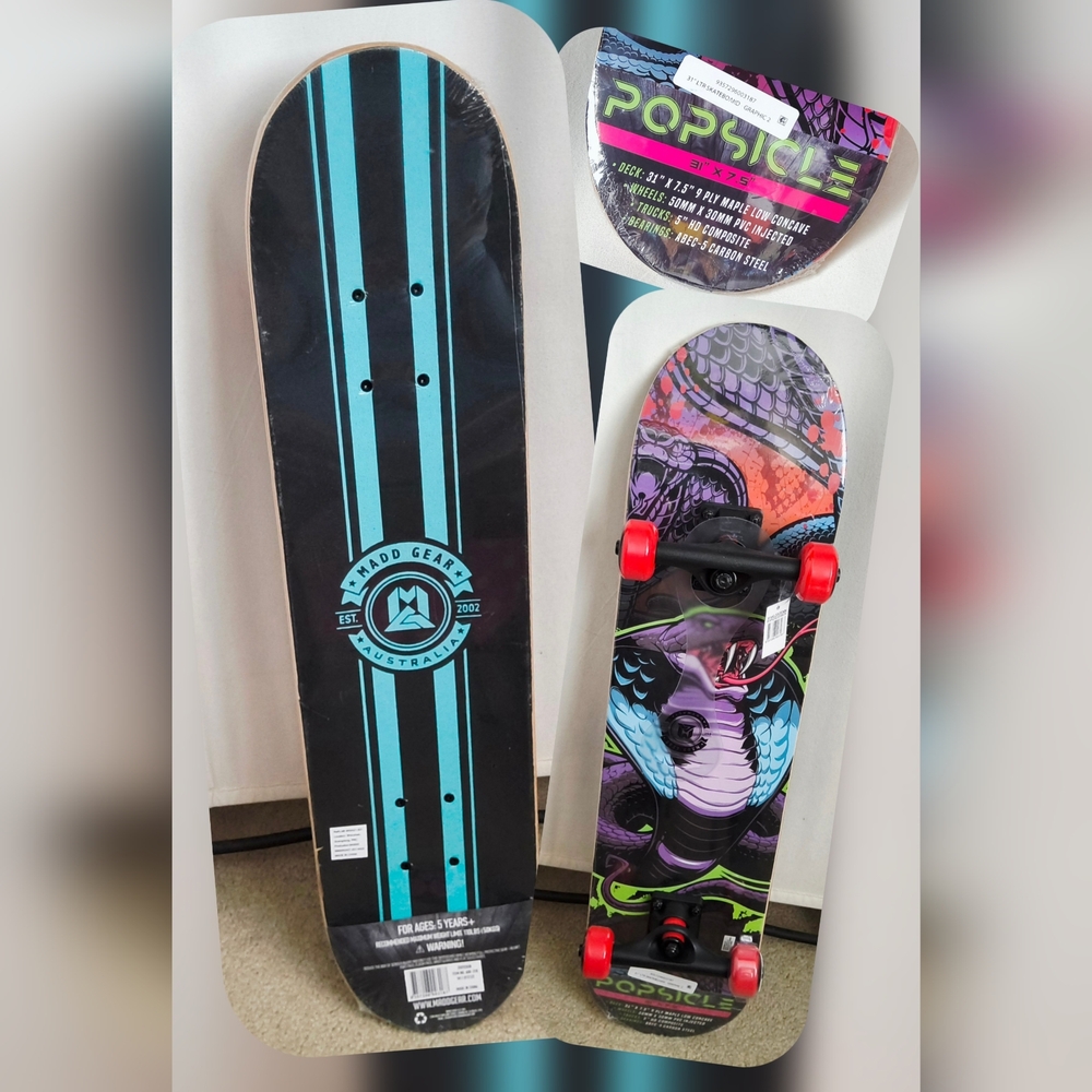 Madd Gear Skateboard with Striking Snake Design (Nwts)